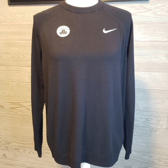 NEW Nike Tour Golf Sweater Black Crewneck NWT Swoosh Celtics Women’s Size M - Picture 1 of 12